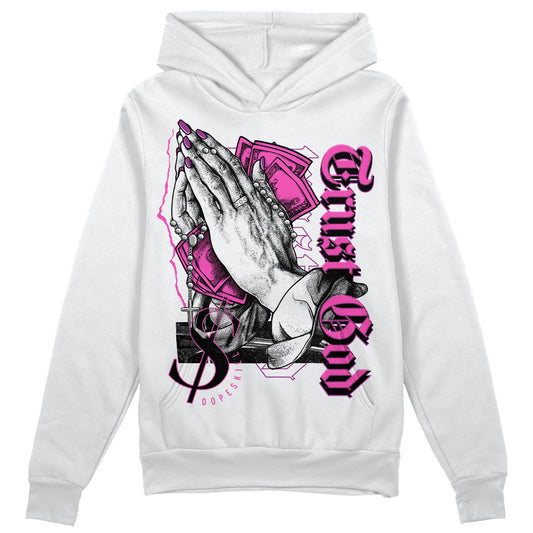 Jordan 4 GS “Hyper Violet” DopeSkill Hoodie Sweatshirt Trust God Graphic Streetwear - White