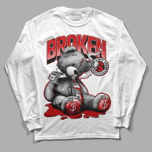 Jordan 1 Retro Low "Black Toe" DopeSkill Long Sleeve T-Shirt Sick Bear Graphic Streetwear - White