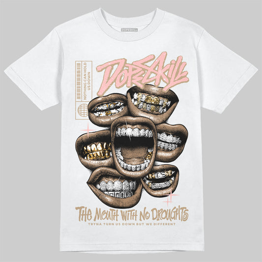 Nike Air Force 1 Low Canvas “Linen” DopeSkill T-Shirt The Mouth With No Droughts Graphic Streetwear - White