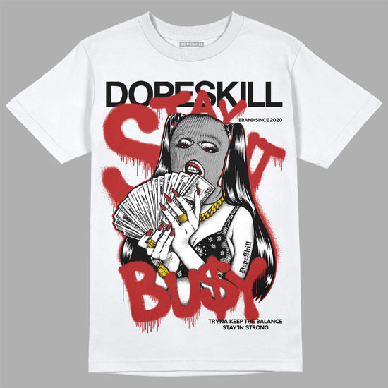 Jordan 14 "Black/White" DopeSkill T-Shirt Stay It Busy Graphic Streetwear - White 