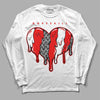 Jordan 12 “Cherry” DopeSkill Long Sleeve T-Shirt Slime Drip Heart Graphic Streetwear - White