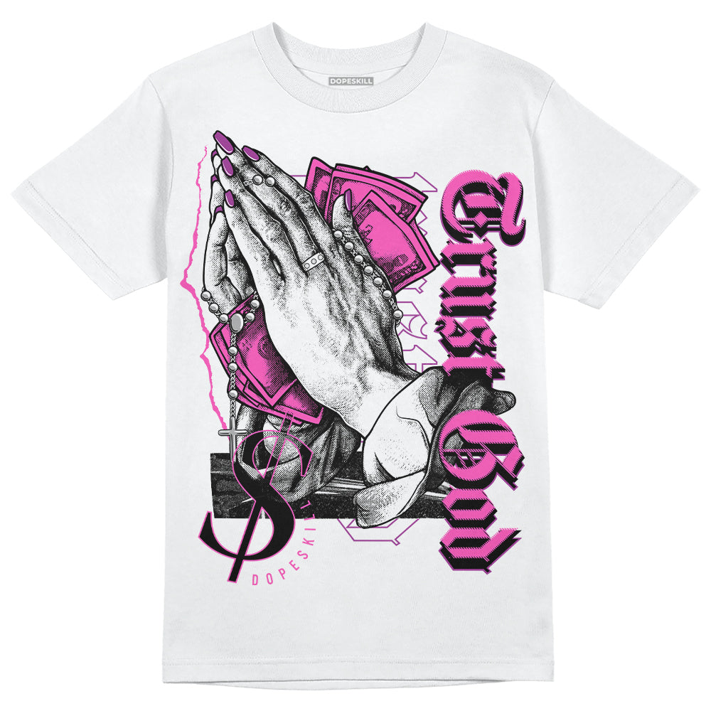 Jordan 4 GS “Hyper Violet” DopeSkill T-Shirt Trust God Graphic Streetwear - White