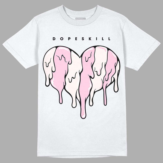 Dunk Low LX Pink Foam DopeSkill T-Shirt Slime Drip Heart Graphic Streetwear - White