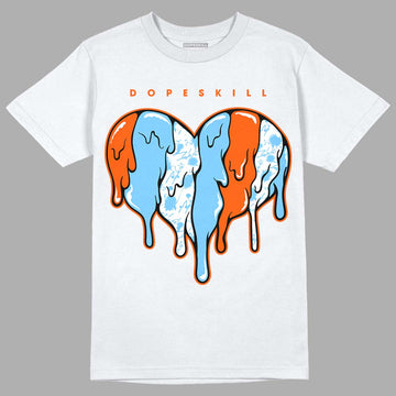 Dunk Low Futura University Blue DopeSkill T-Shirt Slime Drip Heart Graphic Streetwear - White