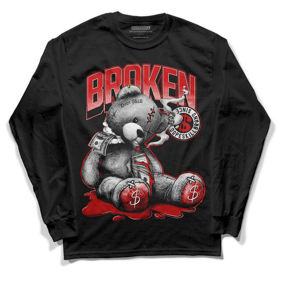 Jordan 1 Retro Low "Black Toe" DopeSkill Long Sleeve T-Shirt Sick Bear Graphic Streetwear - Black