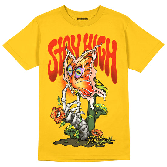 Yellow Sneakers DopeSkill Gold T-shirt Stay High Graphic Streetwear