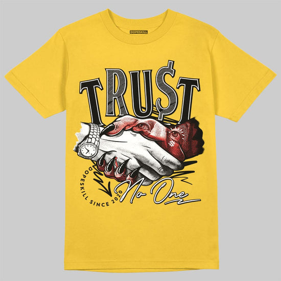 Jordan 5 'Tokyo' DopeSkill T-Shirt Trust No One Graphic Streetwear - Gold