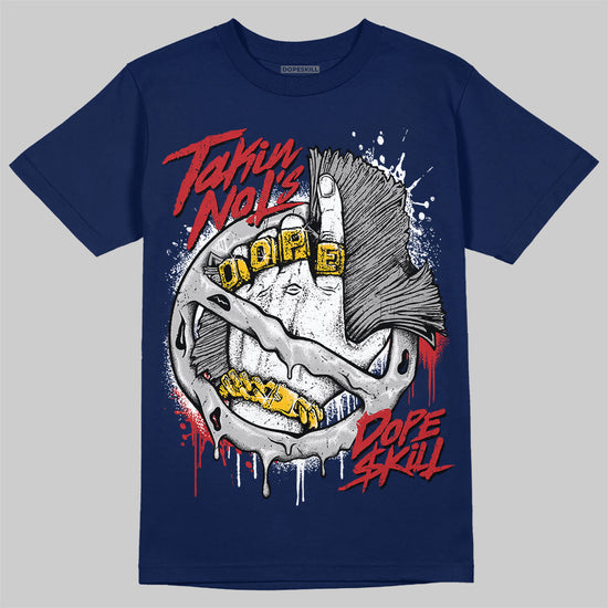 Jordan 4 SB “Summit White/Navy” DopeSkill T-Shirt Takin No L's Graphic Streetwear - Navy