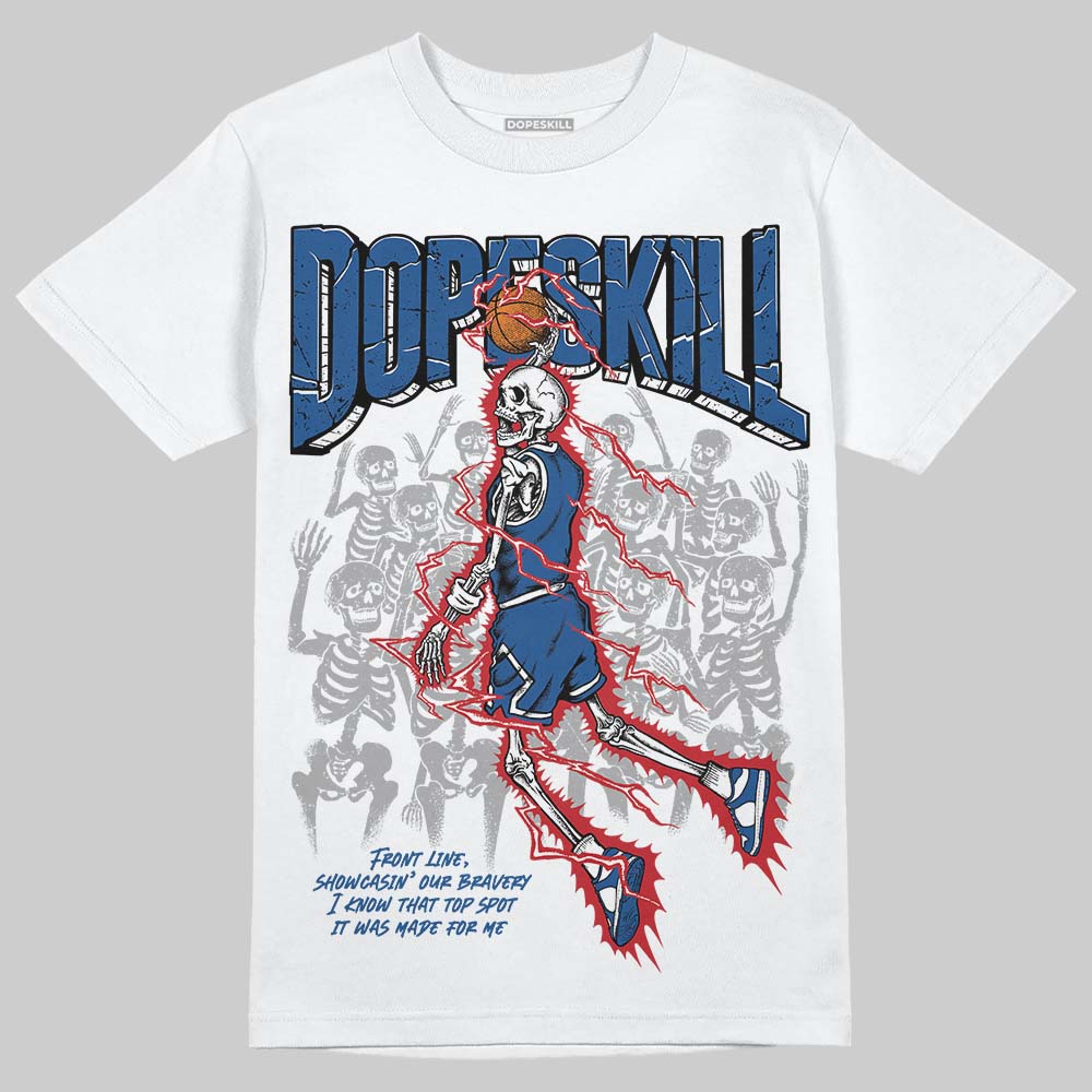 Jordan 1 Low OG “Storm Blue” DopeSkill T-Shirt Thunder Dunk Graphic Streetwear - White