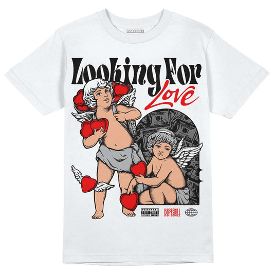 Jordan 1 Low OG “Shadow” DopeSkill T-Shirt Looking For Love Graphic Streetwear - White