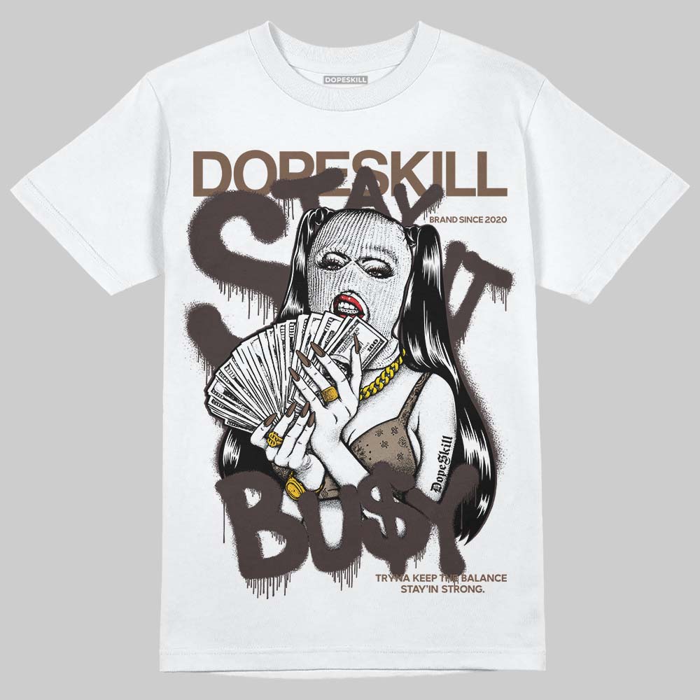 SoleFly x Air Jordan 12 Retro SP 'Cafecito/Baroque Brown' DopeSkill T-Shirt Stay It Busy Graphic Streetwear - White