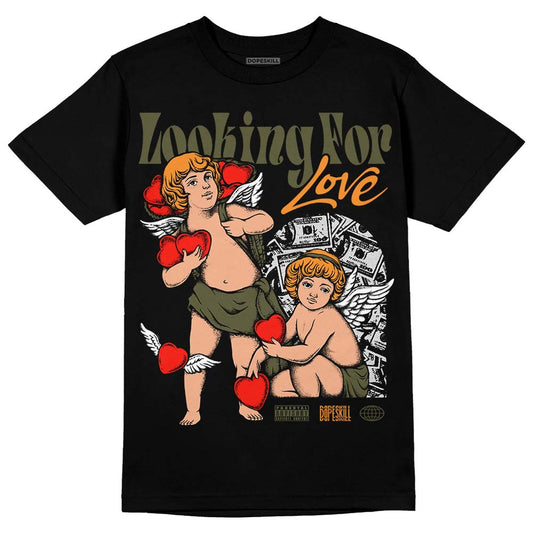 Jordan 5 "Olive" DopeSkill T-Shirt Looking For Love Graphic Streetwear - Black
