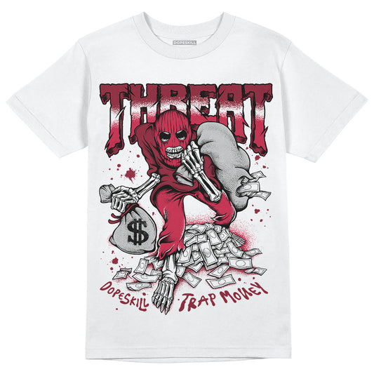 Jordan 1 Retro High '85 OG Metallic Burgundy DopeSkill T-Shirt Threat Graphic Streetwear - WHite