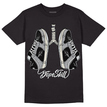 Jordan 1 Retro Low OG Black Cement DopeSkill T-Shirt Breathe Graphic Streetwear - Black