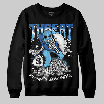 Jordan 12 “Blueberry” DopeSkill Sweatshirt Threat Graphic Streetwear - Black