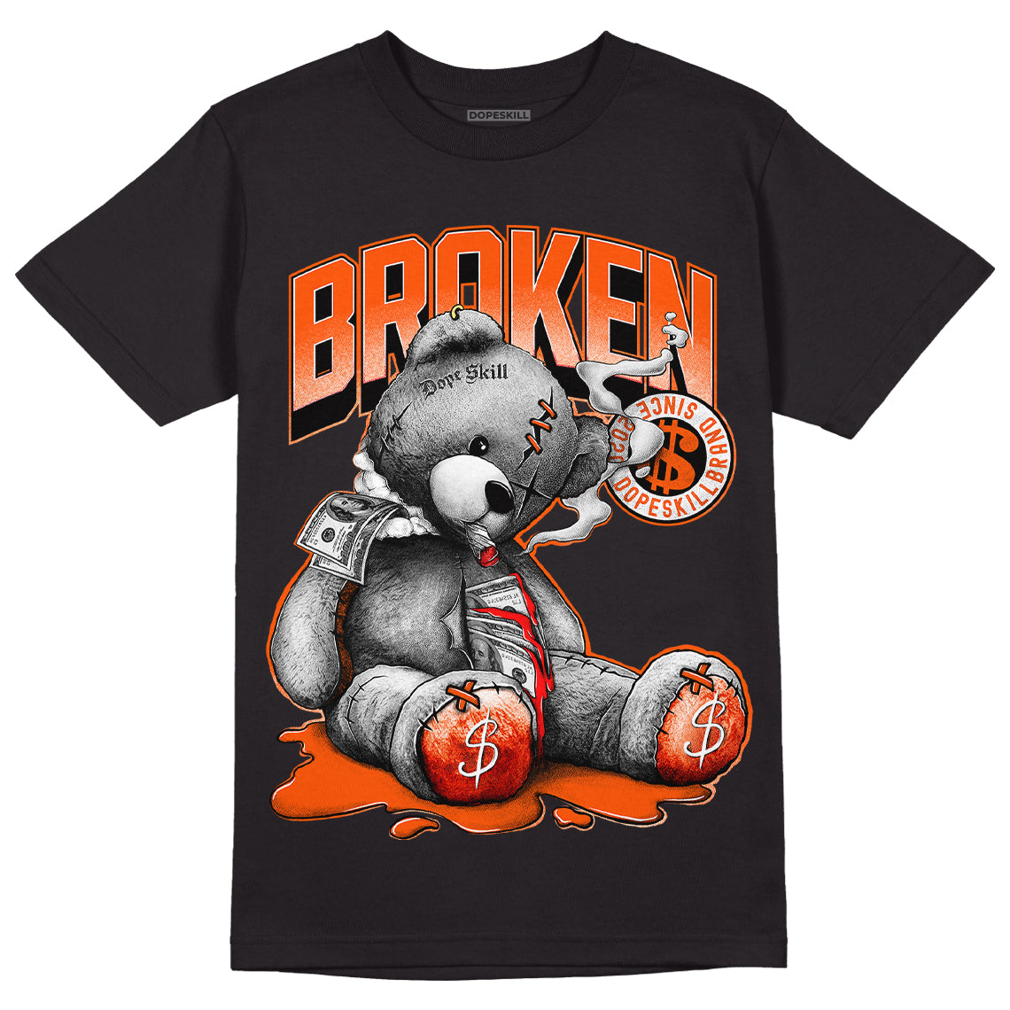 MSCHF Super Normal 2 Orange Milk DopeSkill T-Shirt Sick Bear Graphic Streetwear - Black