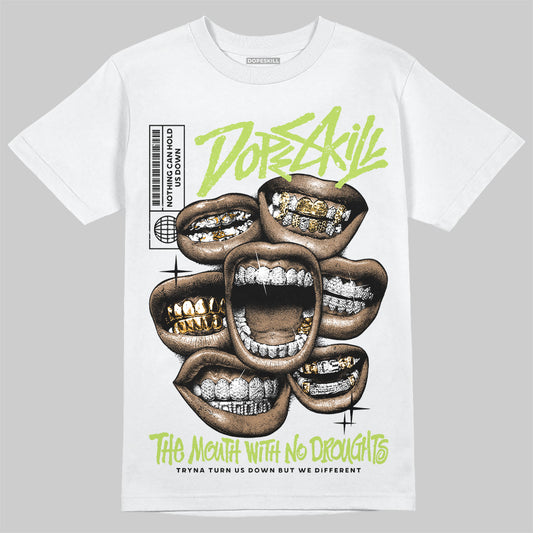 Jordan 13 Retro Bright Cactus DopeSkill T-Shirt The Mouth With No Droughts Graphic Streetwear - White 