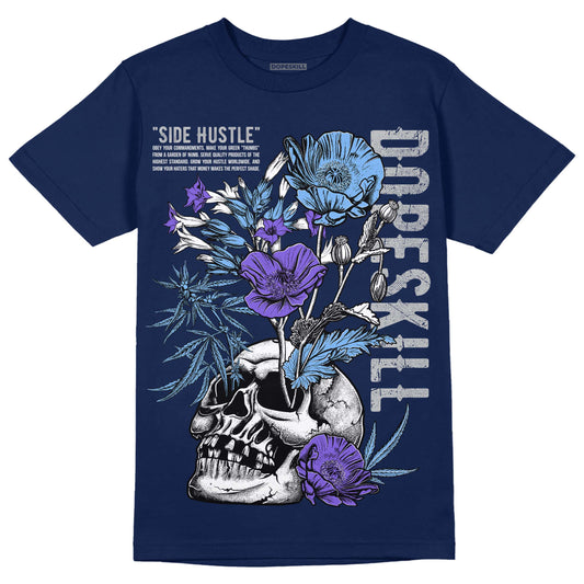 Jordan 5 Midnight Navy DopeSkill Navy T-Shirt Side Hustle Graphic Streetwear
