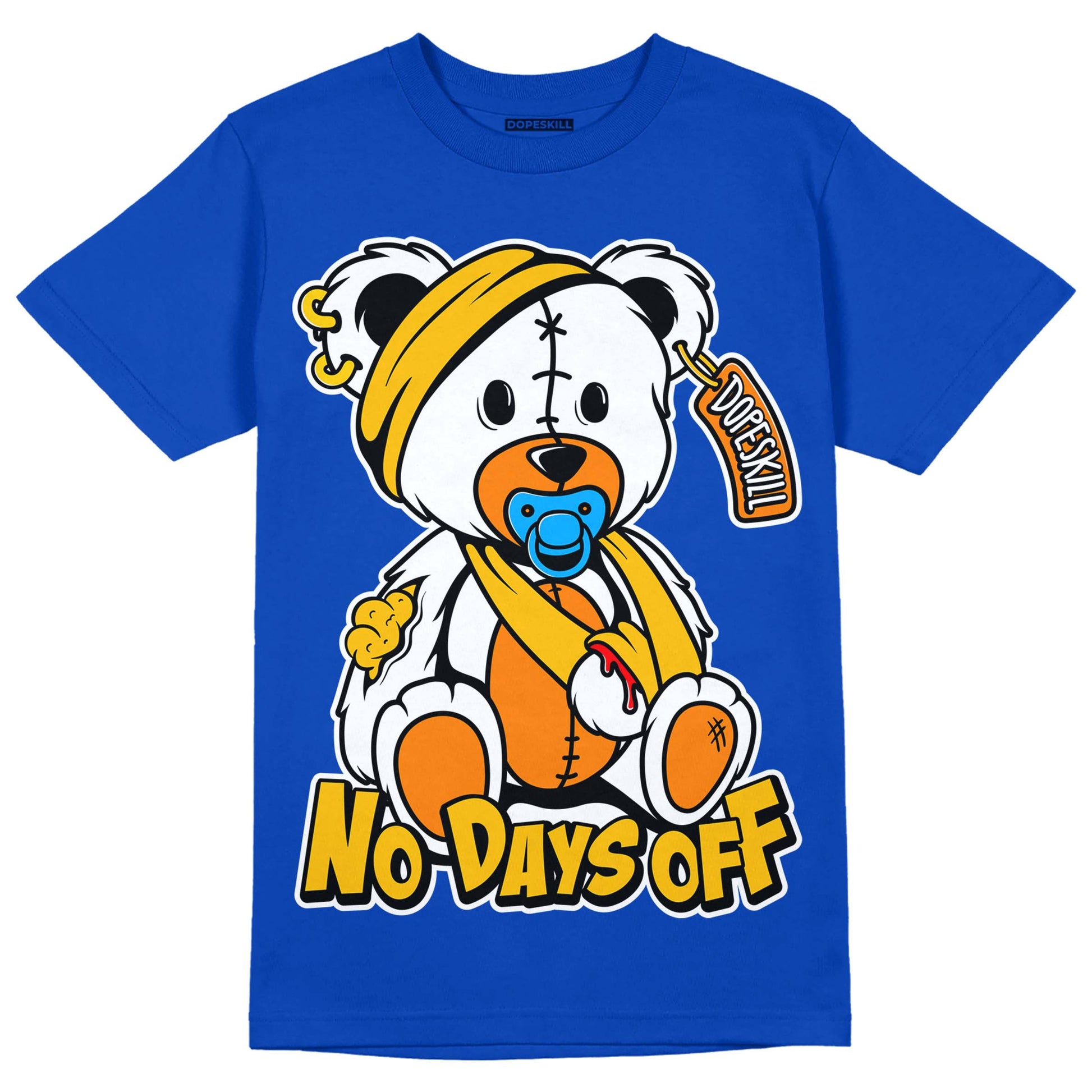 Royal Blue Sneakers DopeSkill Royal Blue T-shirt Hurt Bear Graphic Streetwear