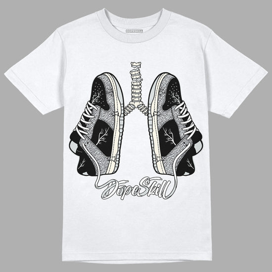 Jordan 1 Retro Low OG Black Cement DopeSkill T-Shirt Breathe Graphic Streetwear - White