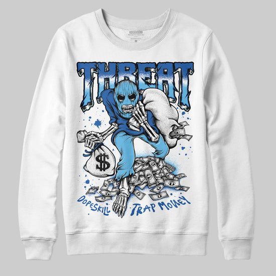 Jordan 12 “Blueberry” DopeSkill Sweatshirt Threat Graphic Streetwear - White