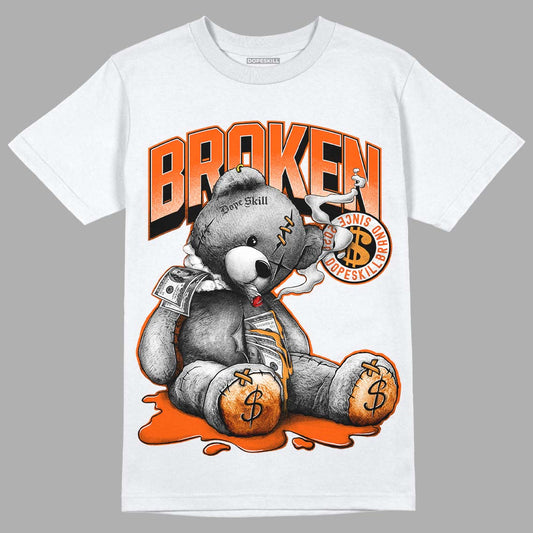 Jordan 12 Retro Brilliant Orange DopeSkill T-Shirt Sick Bear Graphic Streetwear - White