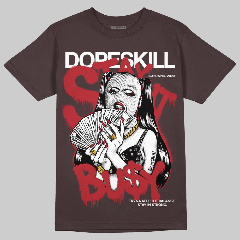 SoleFly x Air Jordan 12 Retro SP 'Cafecito/Baroque Brown' DopeSkill T-Shirt Stay It Busy Graphic Streetwear - Dark Chocolate