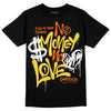 Jordan 4 Thunder DopeSkill T-Shirt No Money No Love Typo Graphic Streetwear - Black