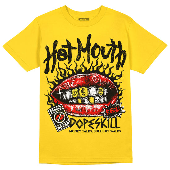 Jordan 4 Thunder DopeSkill T-Shirt Hot Mouth Graphic Streetwear - Tour Yellow