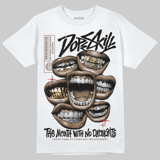 Jordan 9 'Olive' DopeSkill T-Shirt The Mouth With No Droughts Graphic Streetwear - WHite