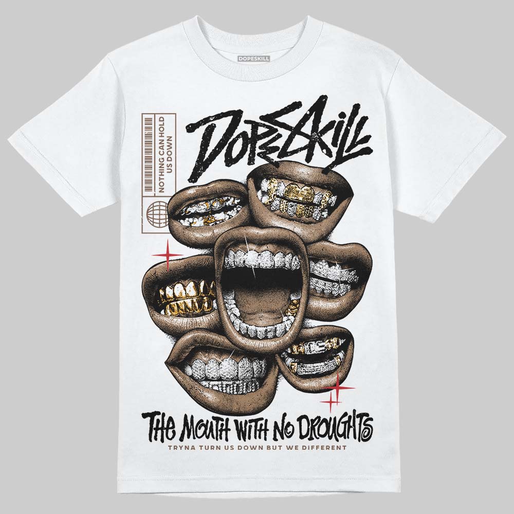 Jordan 9 'Olive' DopeSkill T-Shirt The Mouth With No Droughts Graphic Streetwear - WHite