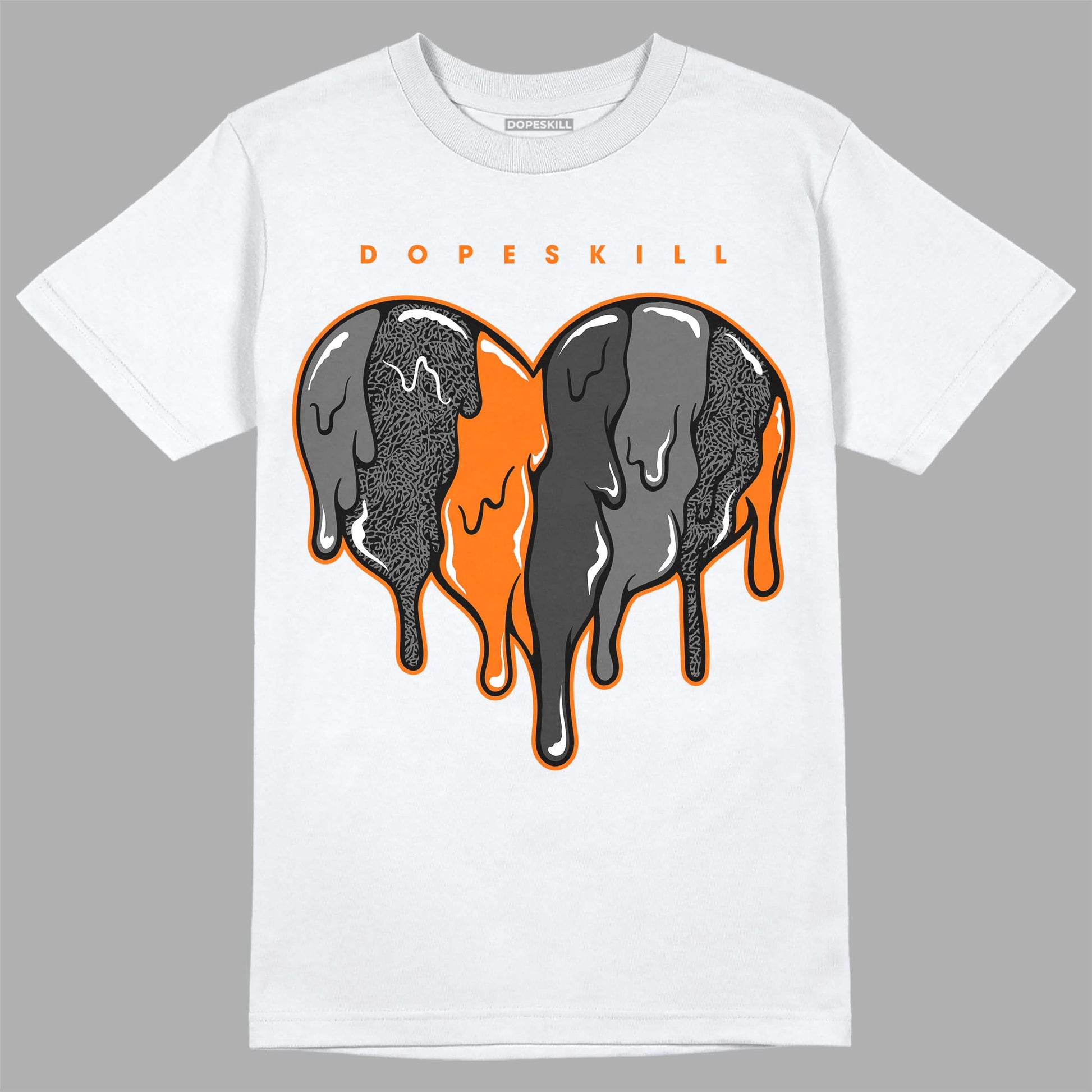 Jordan 3 Retro 'Fear Pack' DopeSkill T-Shirt Slime Drip Heart Graphic Streetwear - White