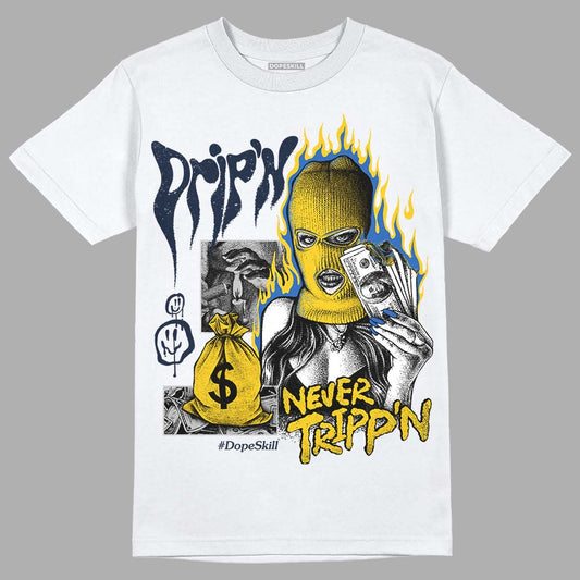 Dunk Low Vintage “Michigan” DopeSkill T-Shirt Drip'n Never Tripp'n Graphic Streetwear - White 