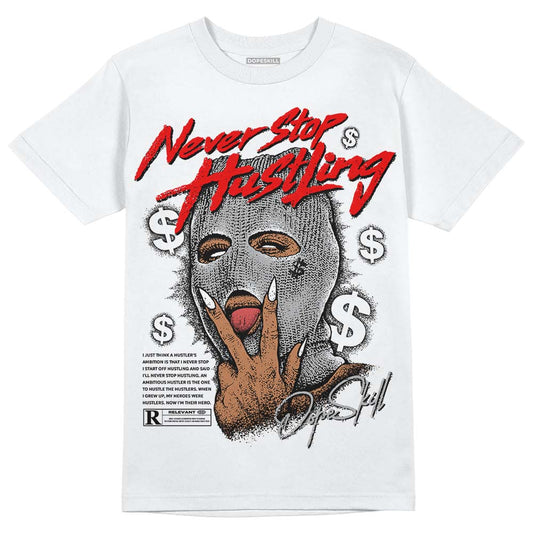 Jordan 1 Low OG “Shadow” DopeSkill T-Shirt Never Stop Hustling Graphic Streetwear - White