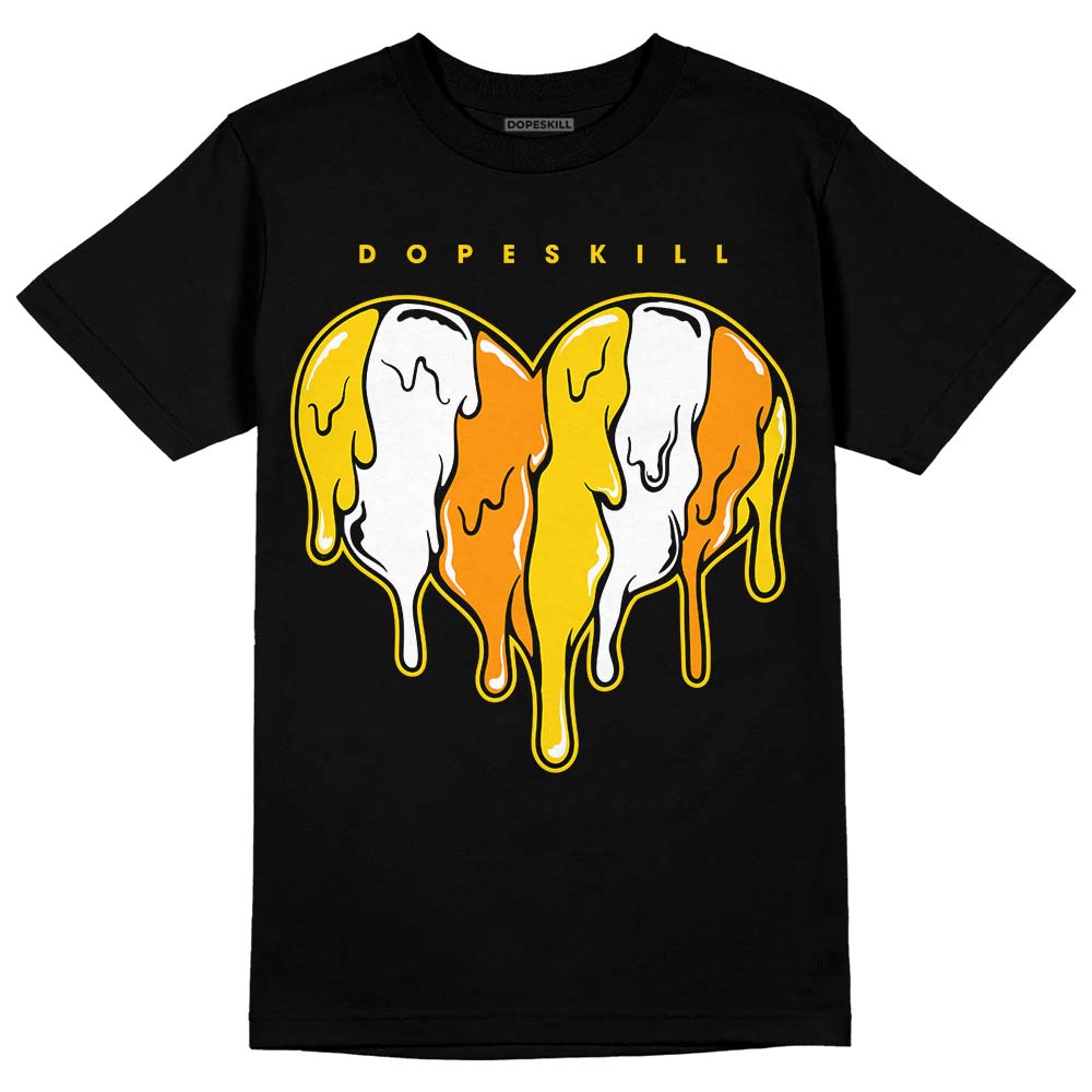 Jordan 6 “Yellow Ochre” DopeSkill T-Shirt Slime Drip Heart Graphic Streetwear - Black