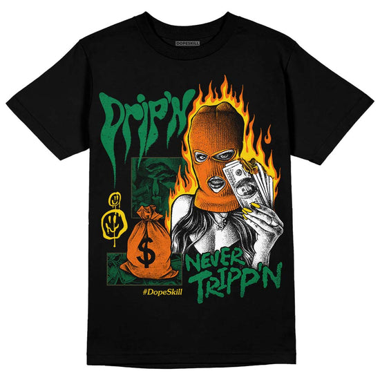 Green Sneakers DopeSkill T-Shirt Drip'n Never Tripp'n Graphic Streetwear - Black