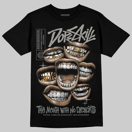 Jordan 9 Cool Grey DopeSkill T-Shirt The Mouth With No Droughts Graphic Streetwear - Black