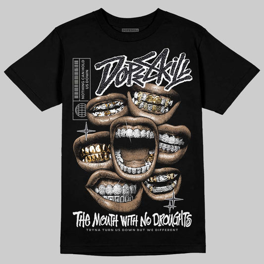 Jordan 3 Retro Black Cat DopeSkill T-Shirt The Mouth With No Droughts Graphic Streetwear - Black