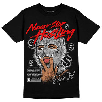 Jordan 1 Low OG “Shadow” DopeSkill T-Shirt Never Stop Hustling Graphic Streetwear - Black