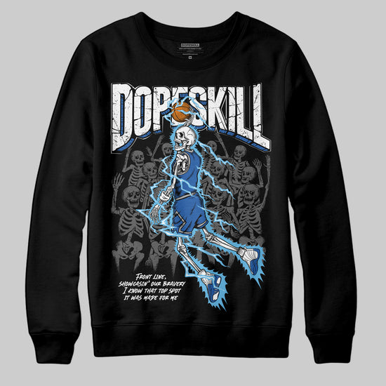 Jordan 12 “Blueberry” DopeSkill Sweatshirt Thunder Dunk Graphic Streetwear - Black