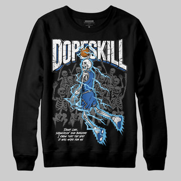 Jordan 12 “Blueberry” DopeSkill Sweatshirt Thunder Dunk Graphic Streetwear - Black