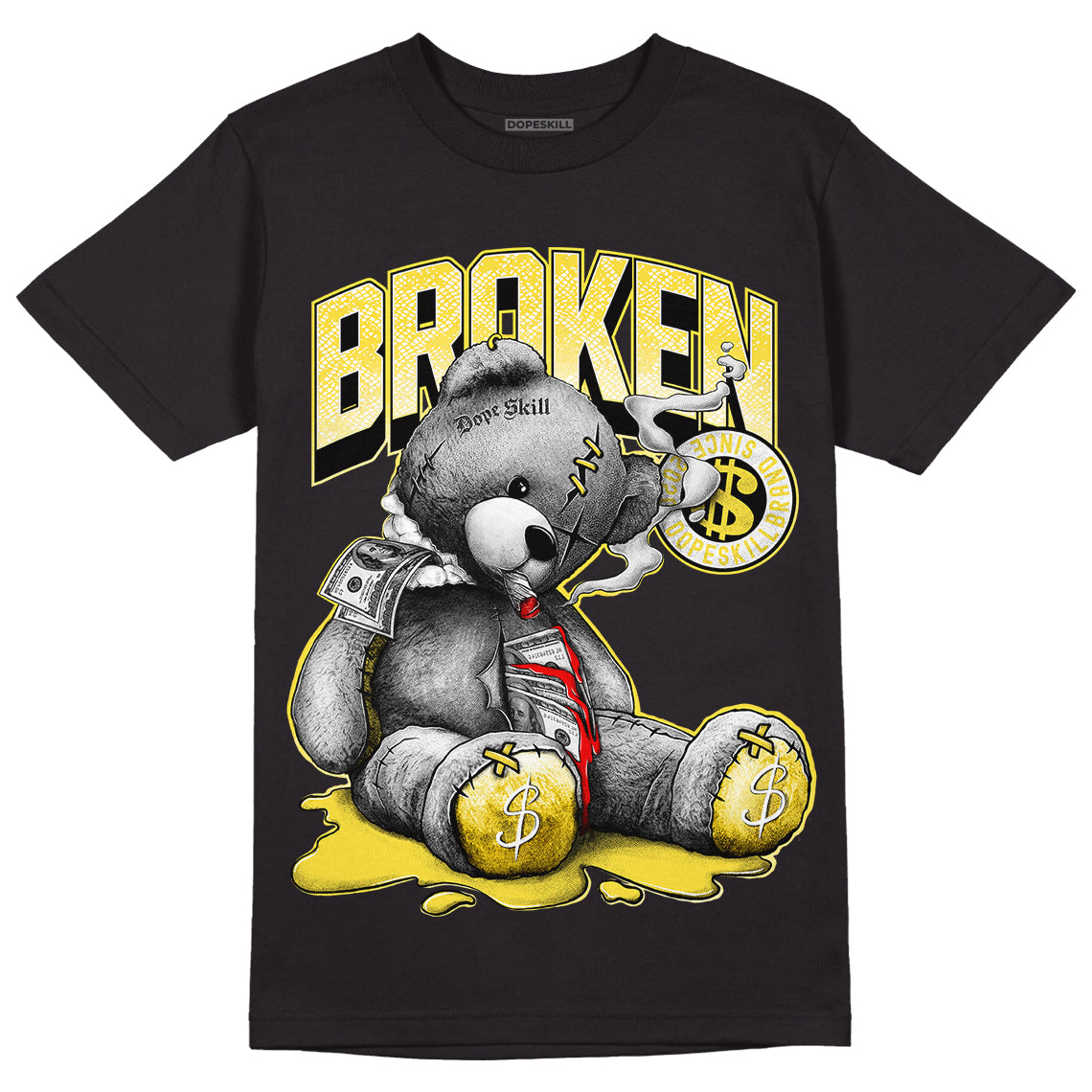 Jordan 11 Low 'Yellow Snakeskin' DopeSkill T-Shirt Sick Bear Graphic Streetwear - Black