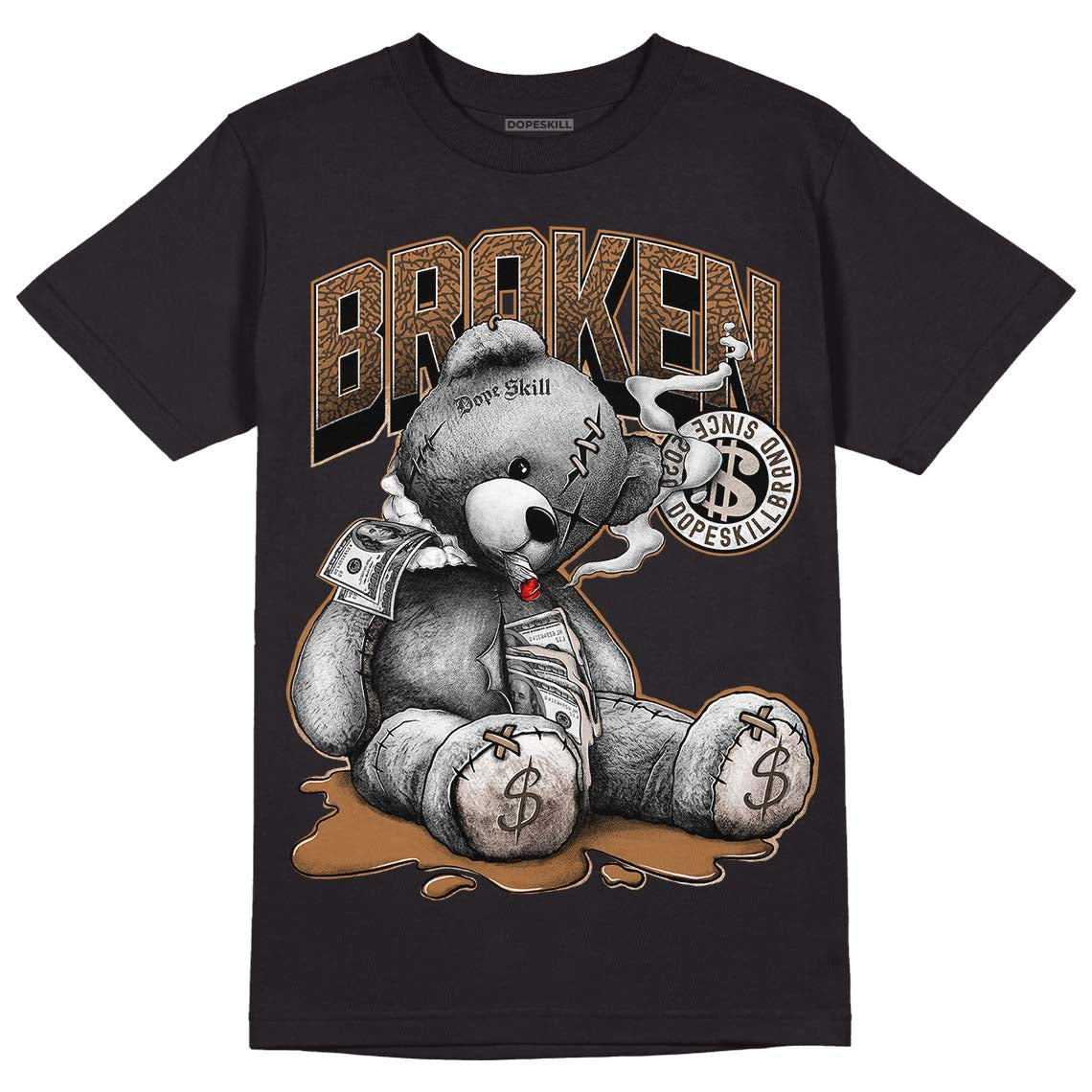 Jordan 3 Retro Palomino DopeSkill T-Shirt Sick Bear Graphic Streetwear - Black