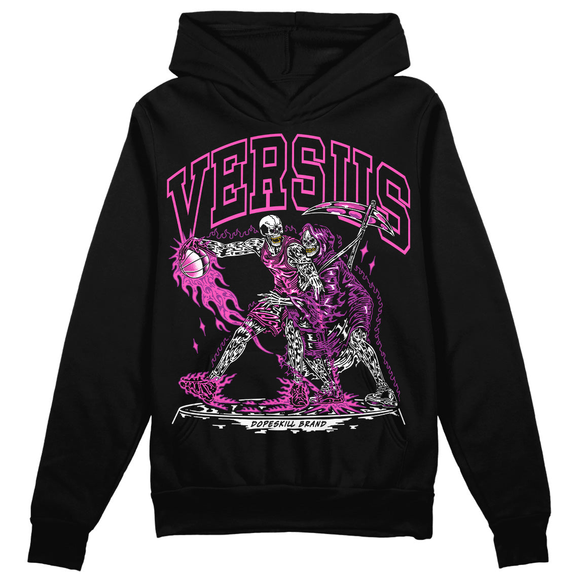 Jordan 4 GS “Hyper Violet” DopeSkill Hoodie Sweatshirt VERSUS Graphic Streetwear - Black