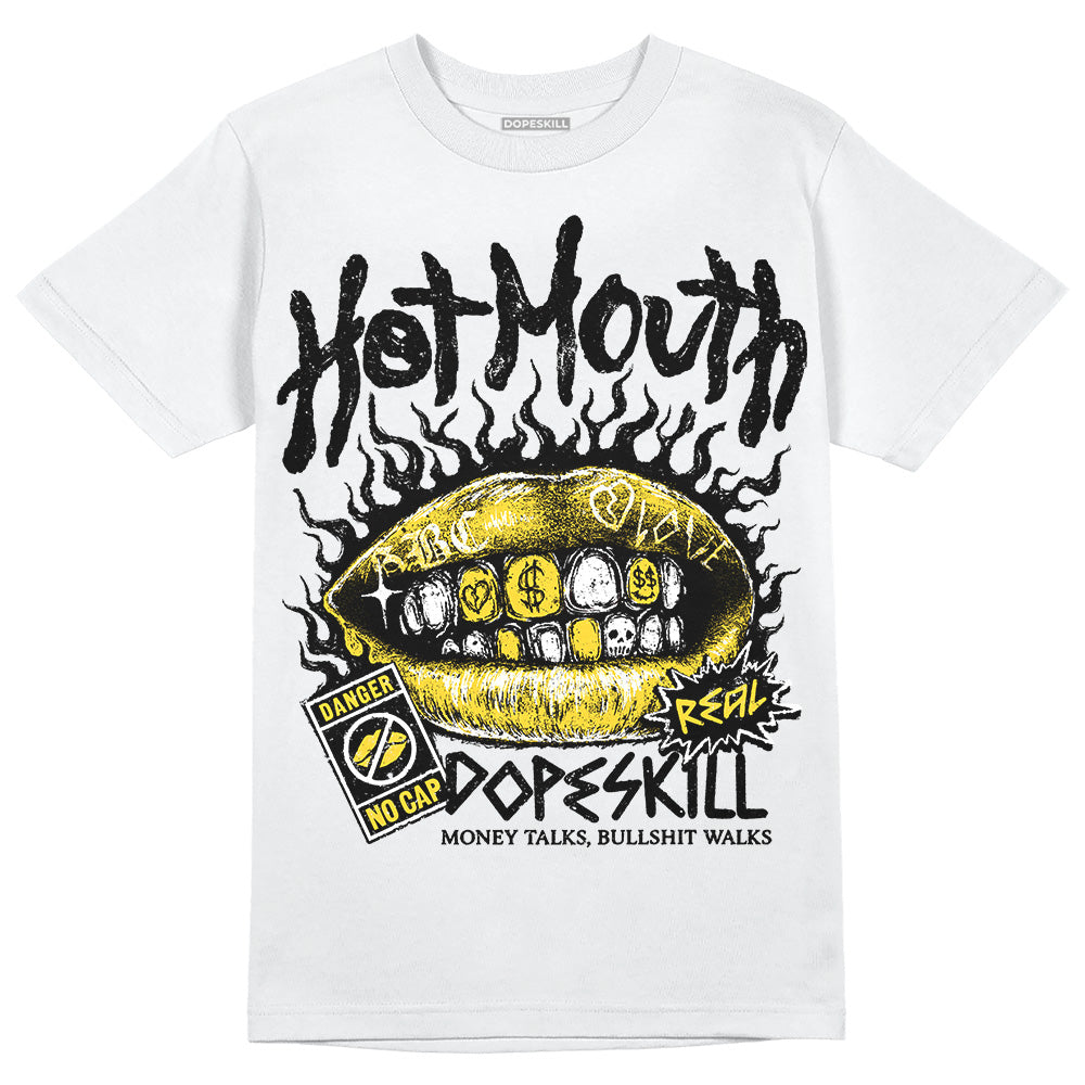 Jordan 4 Thunder DopeSkill T-Shirt Hot Mouth Graphic Streetwear - White