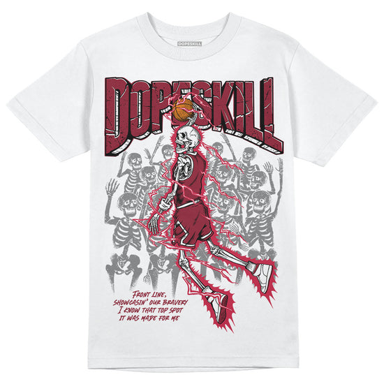 Jordan 1 Retro High '85 OG Metallic Burgundy DopeSkill T-Shirt Thunder Dunk Graphic Streetwear - White