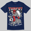 Jordan 4 SB “Summit White/Navy” DopeSkill T-Shirt Threat Graphic Streetwear - Navy