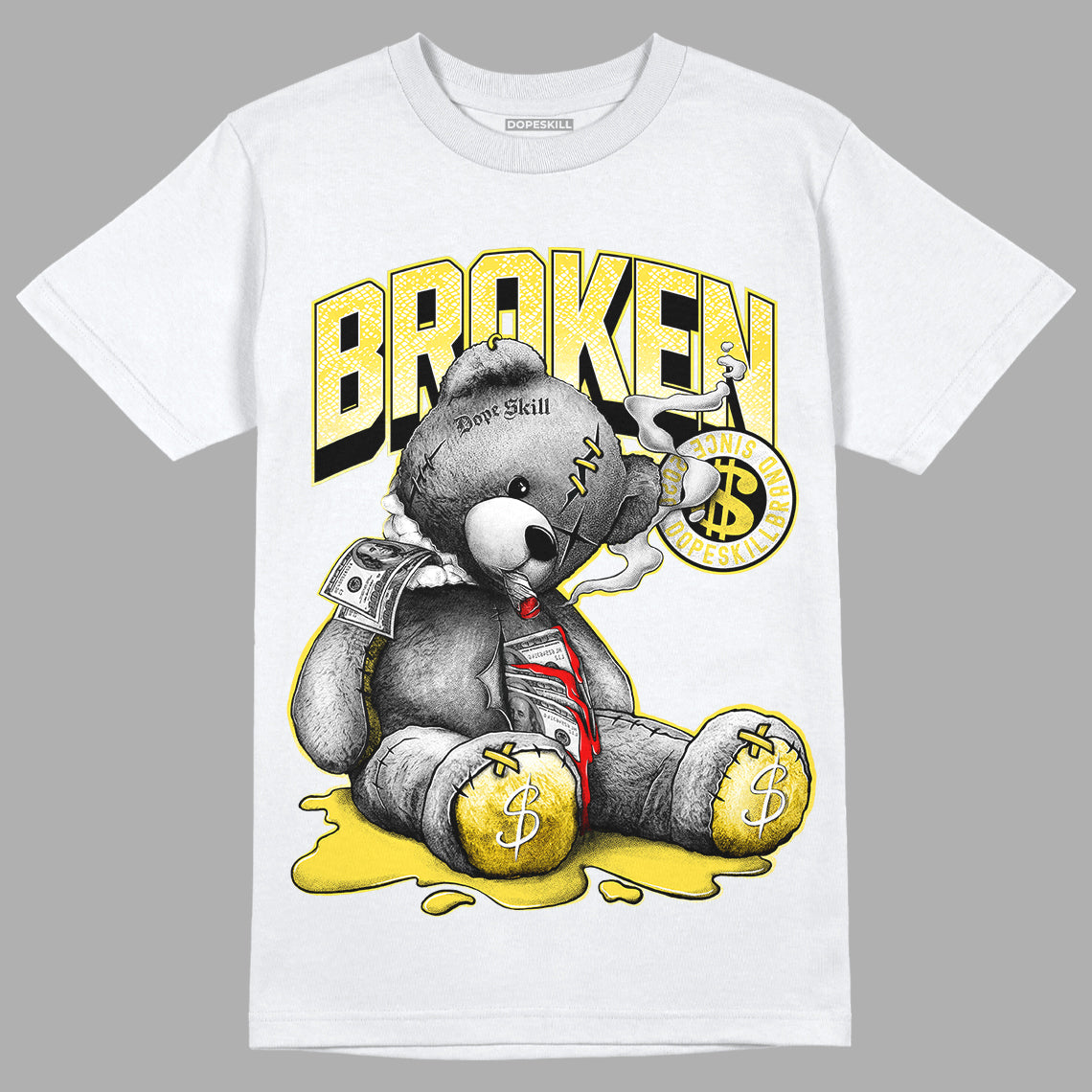 Jordan 11 Low 'Yellow Snakeskin' DopeSkill T-Shirt Sick Bear Graphic Streetwear - White