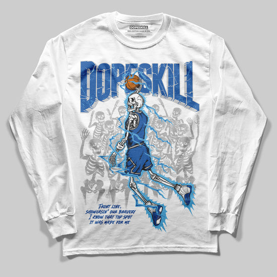 Jordan 12 “Blueberry” DopeSkill Long Sleeve T-Shirt Thunder Dunk Graphic Streetwear - White