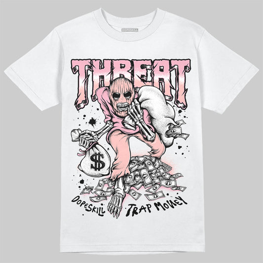 AMIRI White & Pink Stars Court Sneakers DopeSkill T-Shirt Threat Graphic Streetwear - White